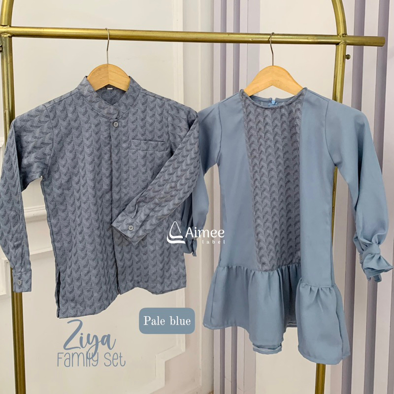 Aimee Label - Sarimbit Keluarga ZIYA Family (Pale Blue) / Sarimbit Keluarga 2024 / Sarimbit Keluarga / Baju Muslim Couple / Baju Couple Keluarga / Sarimbit Muslim / Set Family