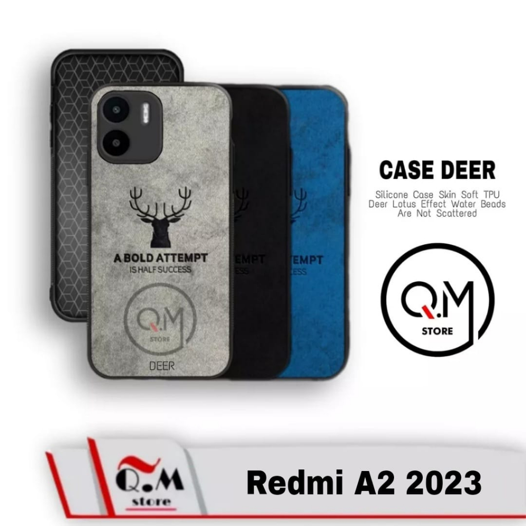 Case Xiaomi Redmi A2 2023 Softcase Deer Pelindung Back Cover Bermotif Cloth Rusa Jens