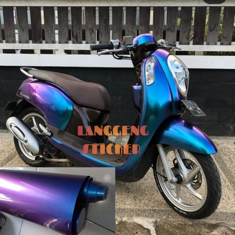 Stiker Scotlet Bunglon Chameleon Glossy Sticker Skotlet Motor Warna Bunglon Aurora Scotlite Bunglon 