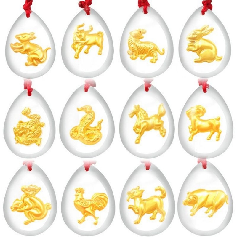 FerenHongXia Kalung Shio Dengan Liontin Kristal 12 Zodiak