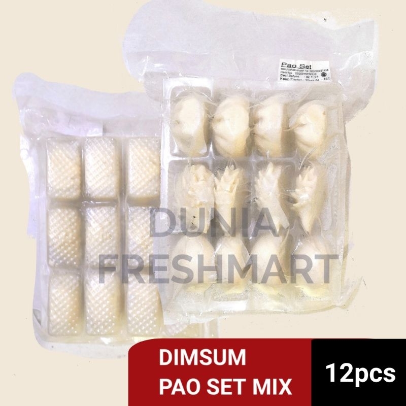 

DIMSUM PAO SET MIX/CAMPUR 1SET/12pcs CHASIEW/KACANG MERAH/SRIKAYA BAKPAO BAKPAU PAU