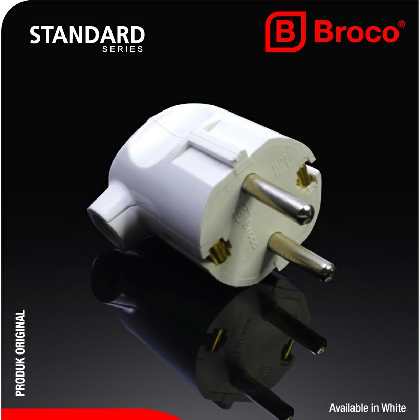 Steker Arde Merk Broco 13310 Warna Putih STEKER BROCO / Broco Steker Arde L STEKER BENGKOK BROCO STE