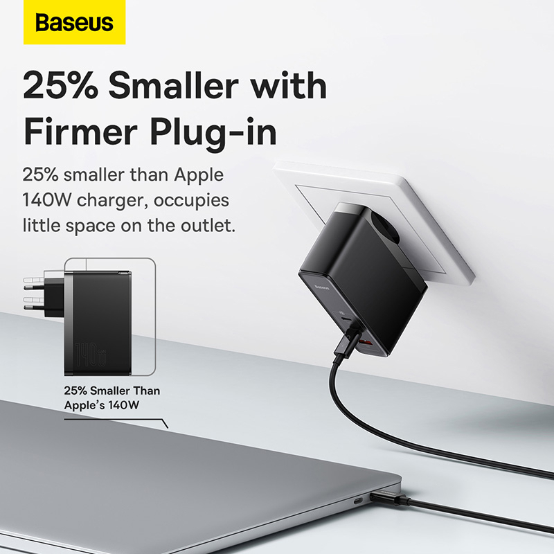 Baseus GaN5 Pro 140W 3-Port USB Type C PD3.1 QC 4.0 SFC AFC PPS EU