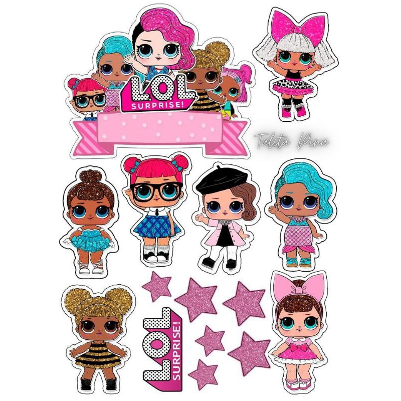 TOPPER KUE ULANG TAHUN TEMA LOL