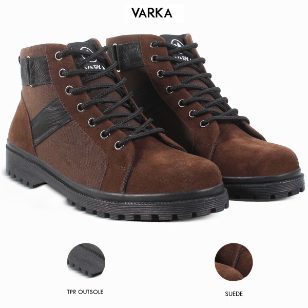 Sepatu Boots Wanita V 3336 Brand Varka Sepatu Kasual Kuliah Hangout Wanita Trendi Berkualitas - Coklat