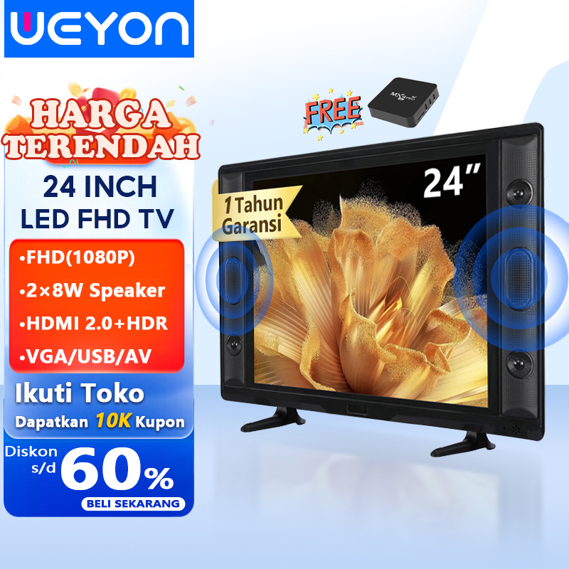 Weyon Sakura TV LED 24 inch HD Ready Smart TV Televisi With STB(SMART-S24BWIDE)