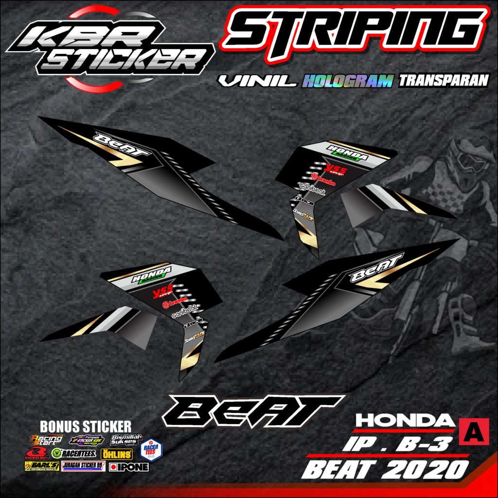 COD Stiker Striping BEAT 2020/ Sticker Variasi List Skotlet Motor Honda BEAT 2020/ KODE IP.B-3
