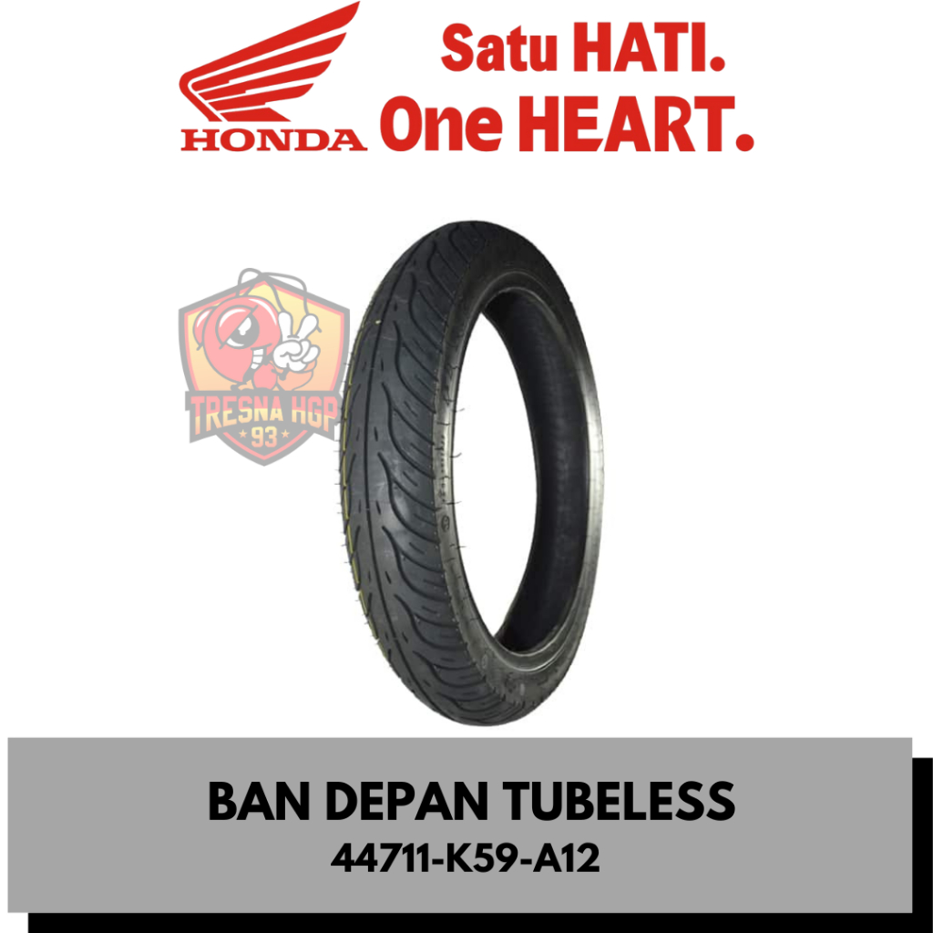 44711-K59-A12 BAN DEPAN TUBELESS BEAT VARIO 125 SCOOPY ESP ORIGINAL | TUBE TIRE FR (80/90) 44711K59A