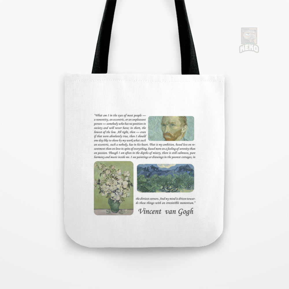 Van Gogh Paintings and Letters Tote Bag Kanvas