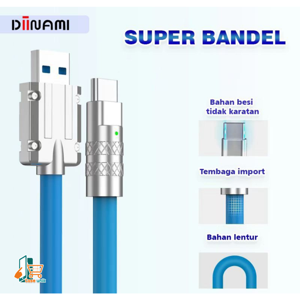 Kabel cable data DIINAMI M11 bahan besi 120W 6 amper super FAST charging &amp; translit data Ready Micro usb , tipe type c &amp; iPhone cocok untuk Android &amp; iOS suport untuk semua hp Samsung , Vivo , XiaoMi , Realme , Infinix  CS5749