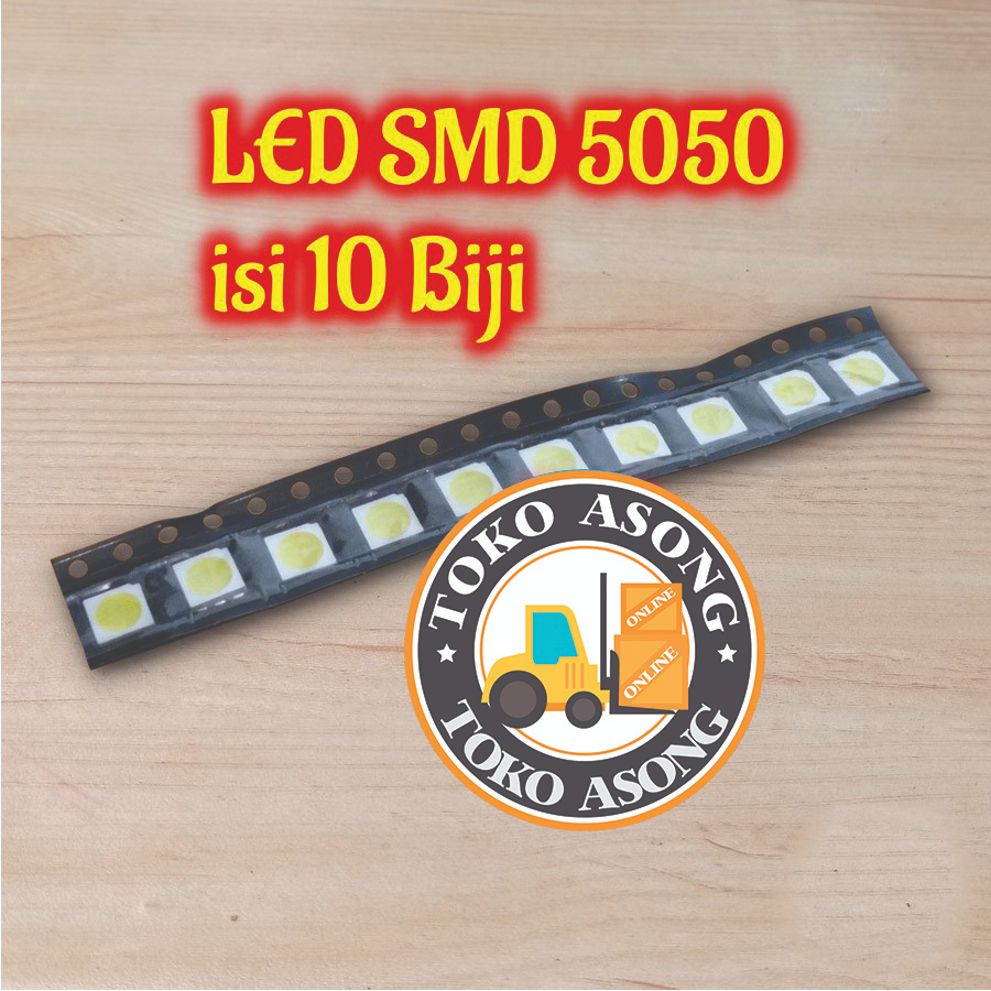 Led SMD putih tipe 5050 isi 10 Biji Led SMD putih