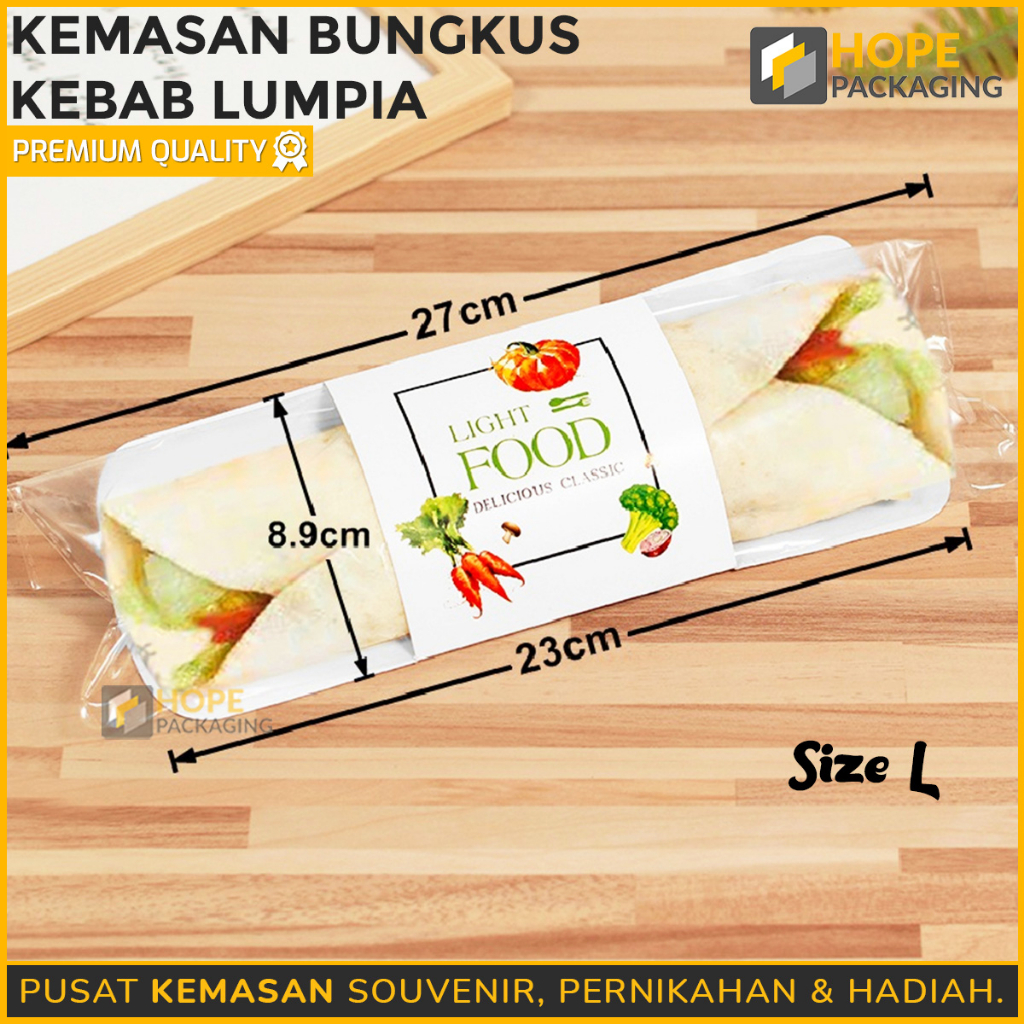 [ isi 5 pcs ] Bungkus Kebab Besar + Dalaman L= 23x 8.9x 27 cm / Kemasan Bungkus Kebab / Lumpia