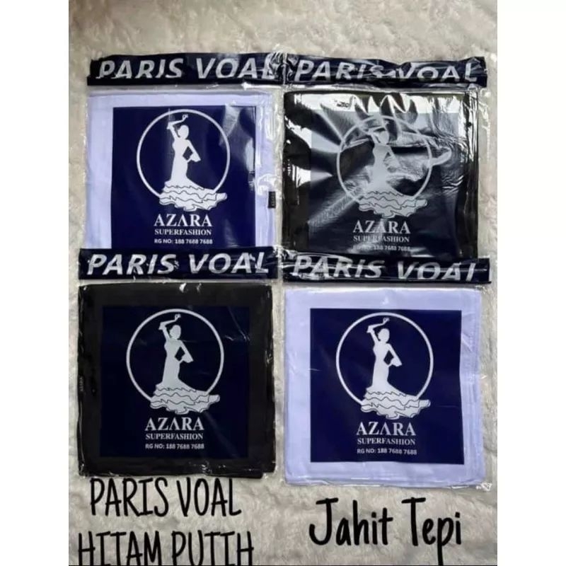 JILBAB KERUDUNG SEGIEMPAT PARIS VOAL AZARA JAHIT TEPI