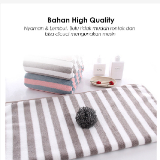 Handuk Mandi Salur Dewasa JUMBO ukuran 80x150cm bahan microfiber Serap Air Tidak Rontok/Handuk salur TERLARIS