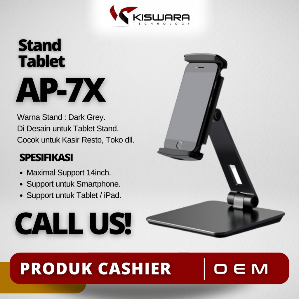 [Termurah] Stand Holder POS Tablet Desktop AP-7X DARK GREY