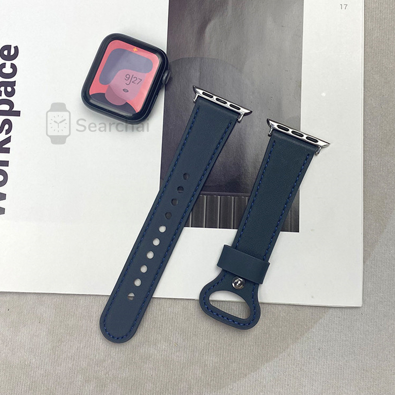 18mm Slim Genuine Leather Strap Smart Watch Series SE 38mm 40mm 42mm 44mm