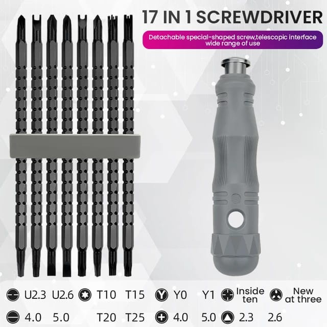 Set 17 in 1 Obeng Set Kombinasi Hex Bintang Segitiga Plus Minus Screwdriver