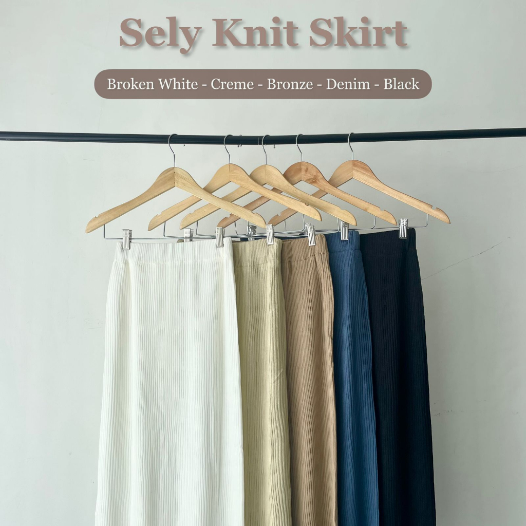 Sely Knit Skirt | Rok Span Rok Basic Berbahan Rajut [YEPPUOUTFIT]