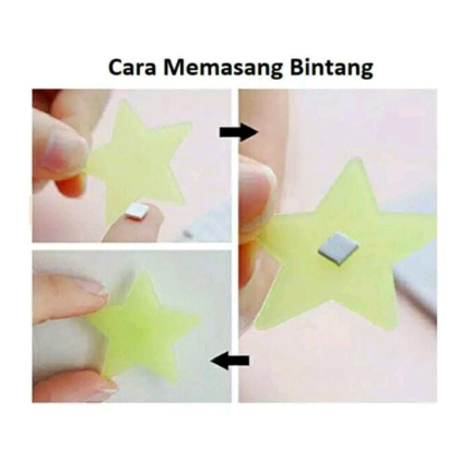 Stiker Bintang Per Pack Isi 100 Pcs / Stiker Dinding / Star Sticker