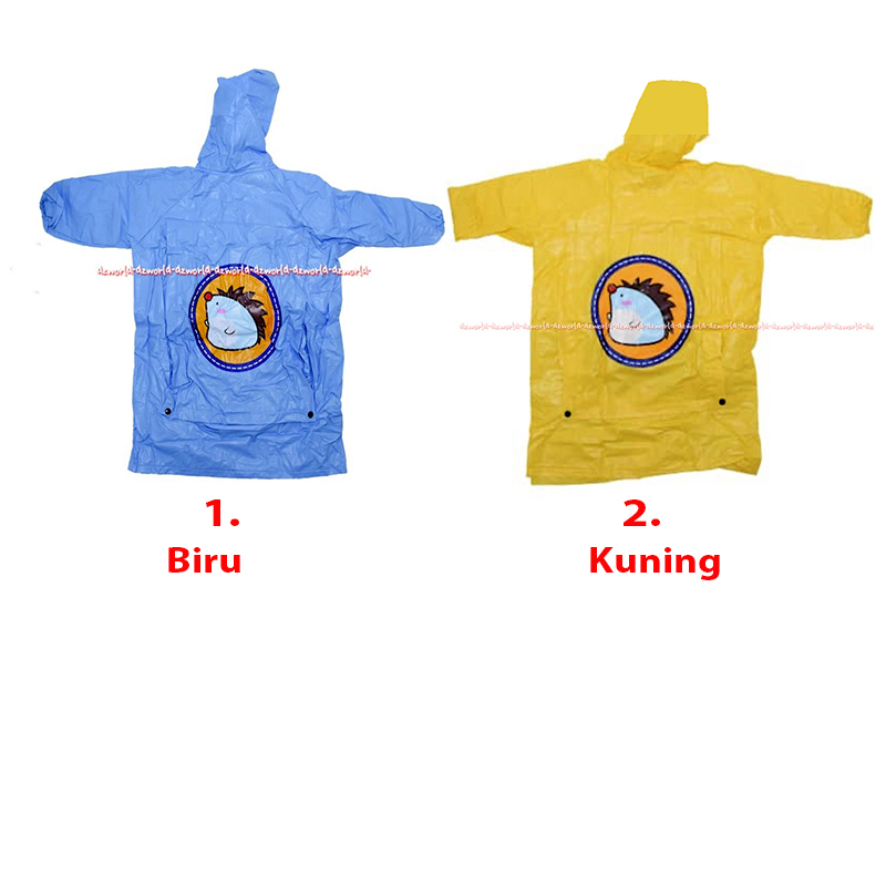 Soleil Jas Hujan Stelan Celana Anak Biru KIds Rain Coat Suit Warna Biru Kuniing Bahan Tebal Jas Hujan Anak Blue Yellow Sol Leil