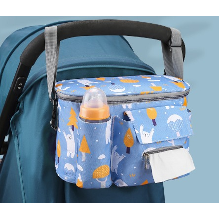 Tas Bayi Multifungsi Stroller Dengan Tali Slempang Organizer Baby Diaper Mommy Bag Penyimpanan Popok Besar