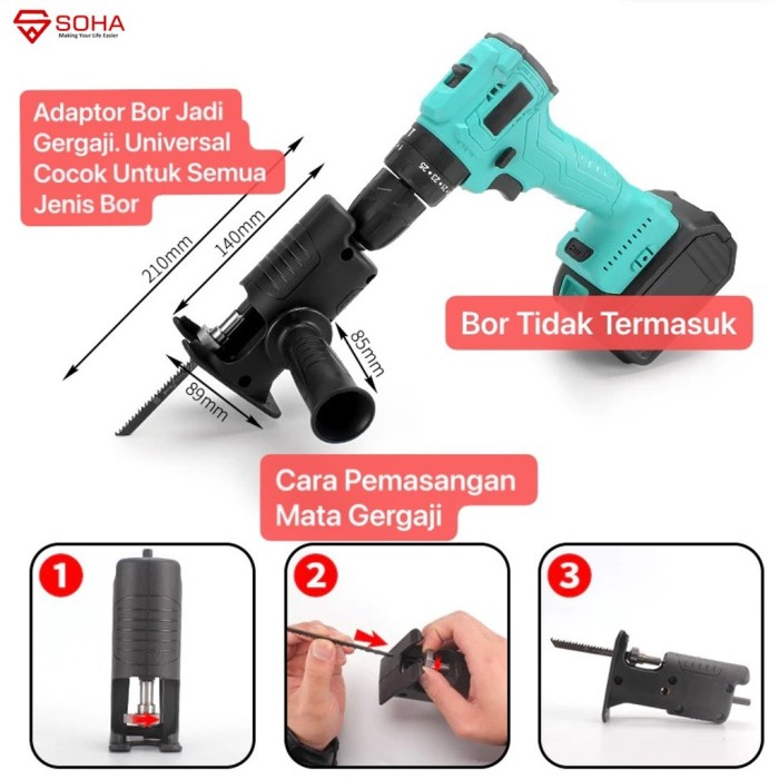 Adaptor Gergaji Bor Listrik/Electric Saw Adapter Reciprocating