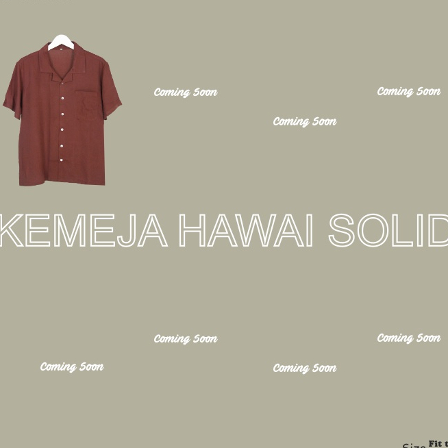 KEMEJA HAWAI POLOS UNISEX KATUN RAYON KEMEJA LENGAN PENDEK FASHION TERBARU