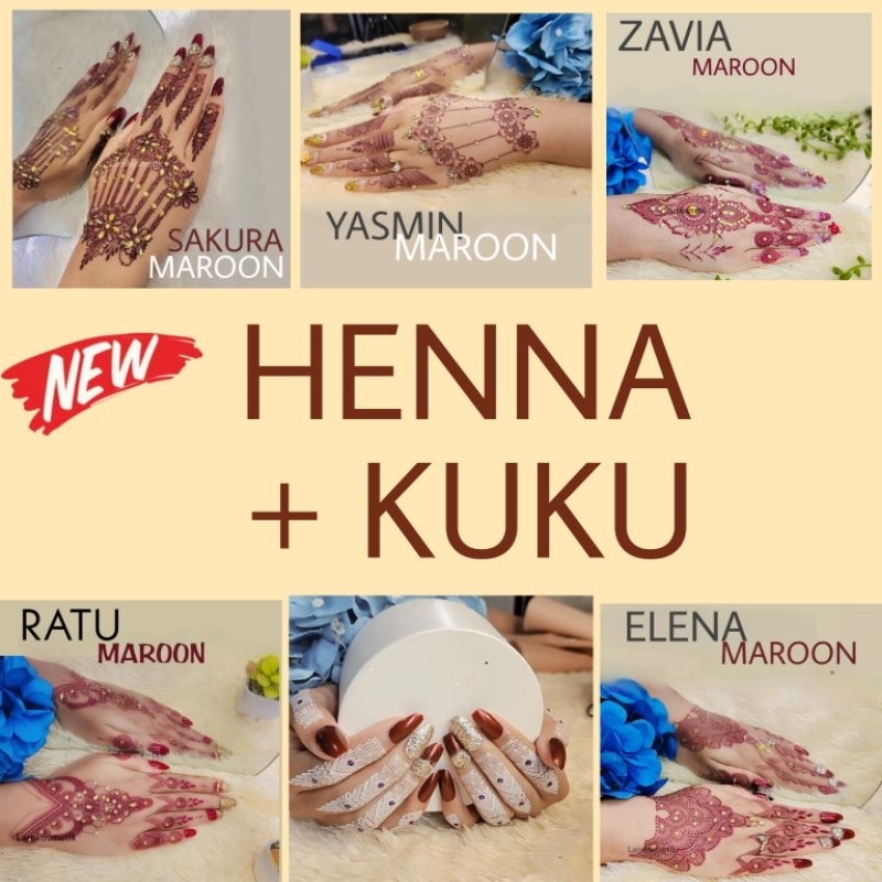 PAKET HENNA KUKU  INSTAN / HENNA MERAH MARUN