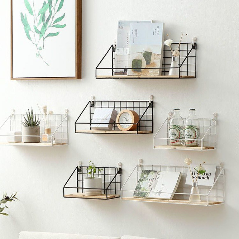 Rak Gantung Dinding Minimalis Tempel HITAM &amp; PUTIH- Hanging Organizer Rack