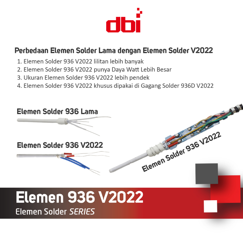 Spare Part Suku Cadang Elemen Solder 936 CELLKIT