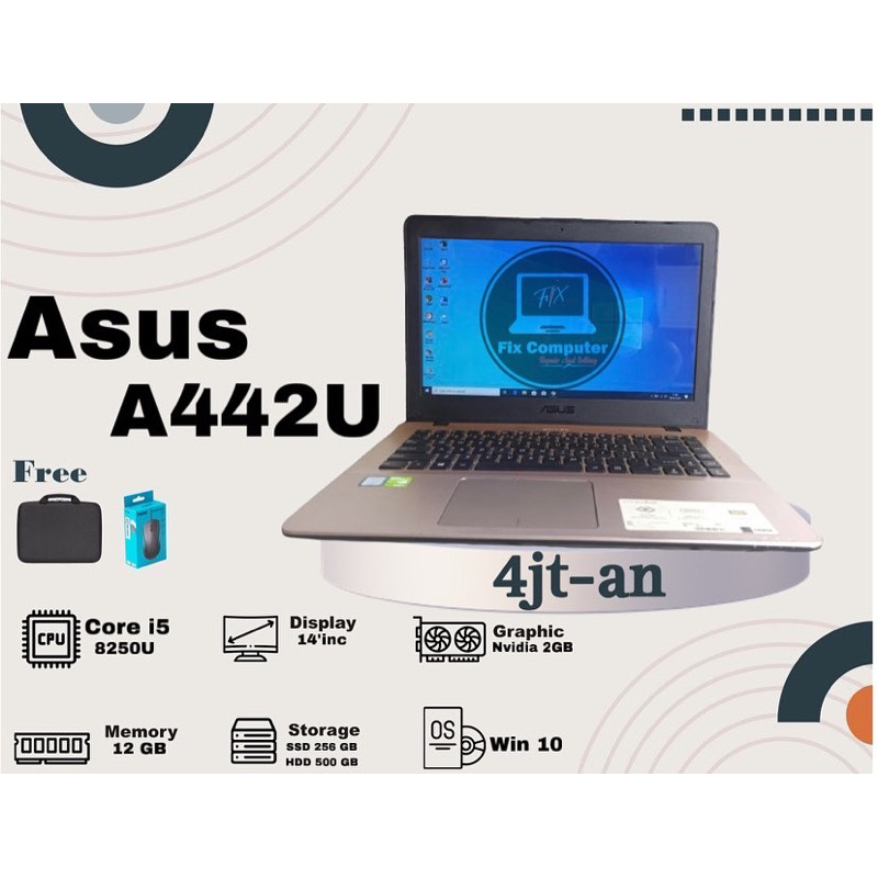 Laptop Asus A442U core i5 gen 8 ram 12GB ssd 240GB