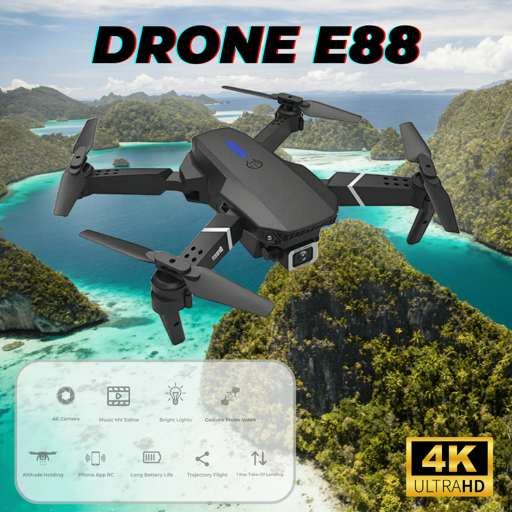 Drone E88 4K Ultra HD Camera Auto Fokus Include Remote Drone Kamera WIFI FPV Aerial Photography