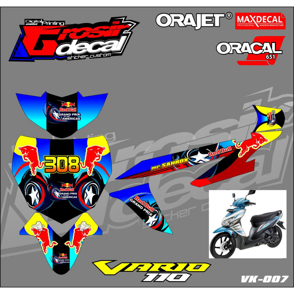 Decal Honda Vario 110 Karbu 2006 - 2013 Fullbody Dekal Stiker Vario 110 Karbu 2006-2013 Fullbody