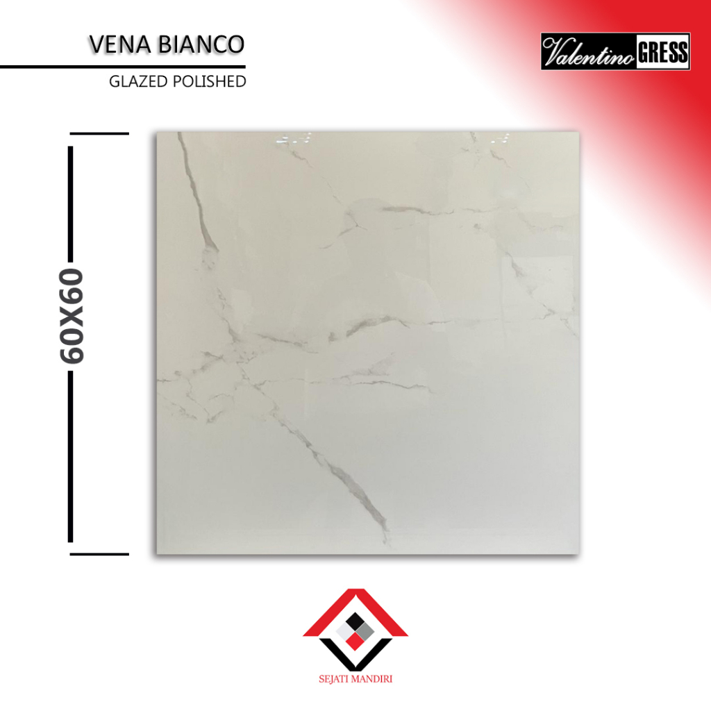 granit 60x60 - motif marmer - valentino gress - vena bianco