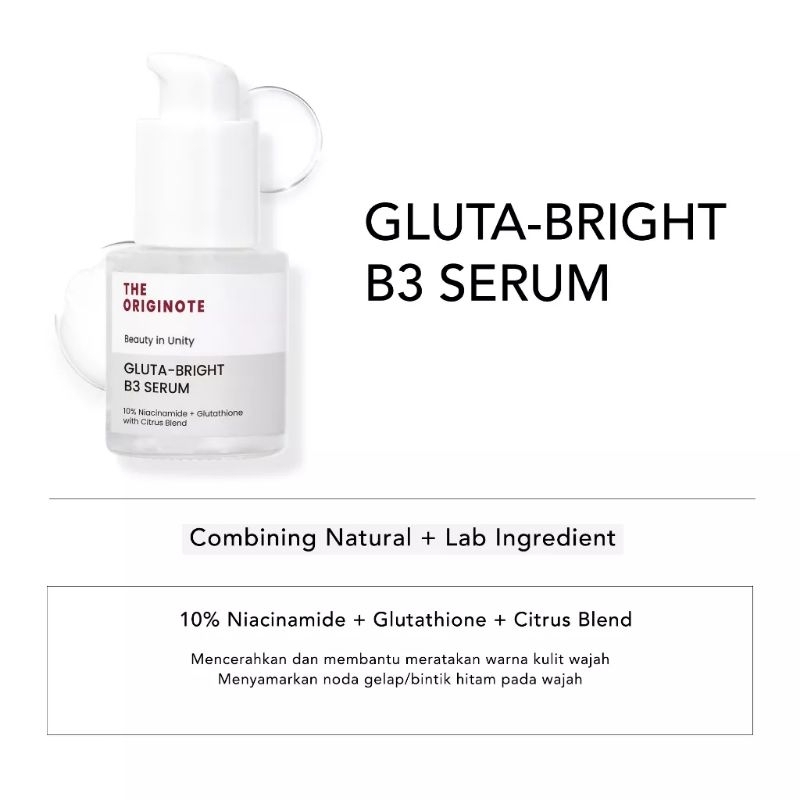 The Originote Niacinamide 10% Serum - Serum Brightening untuk Mencerahkan dan Meratakan Warna Kulit Wajah with Niacinamide