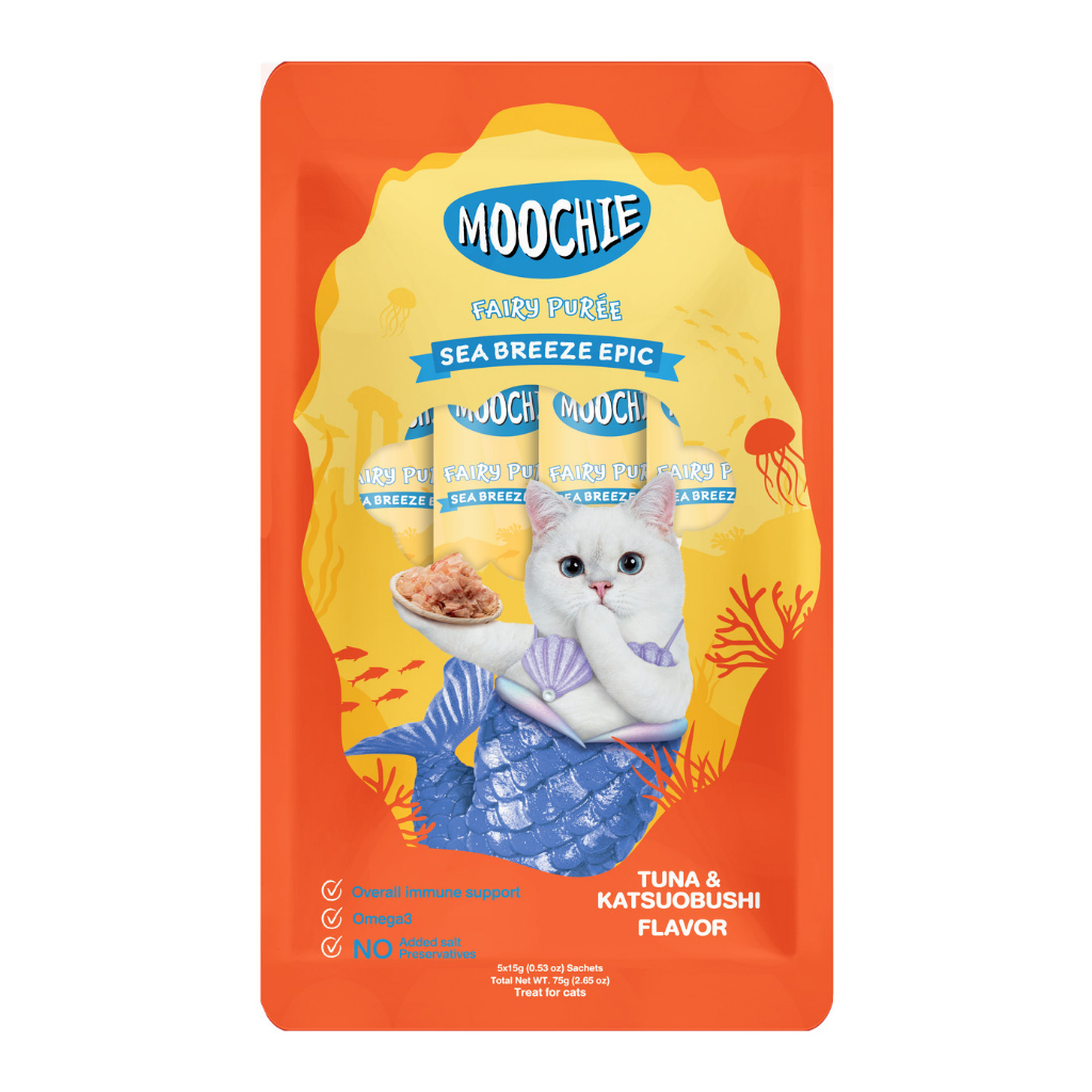Moochie Fairy Puree 5pcs - Tuna & Katsoubushi Flavor for Cat (Churu)