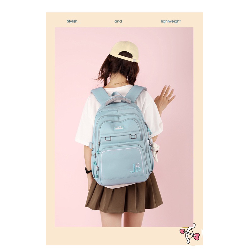 Tas Sekolah Anak Perempuan Baru Ransel Nilon Ransel Travel Tas Sekolah Daypack Kasual Tahan Air Multi Saku untuk Wanita Pelajar Remaja