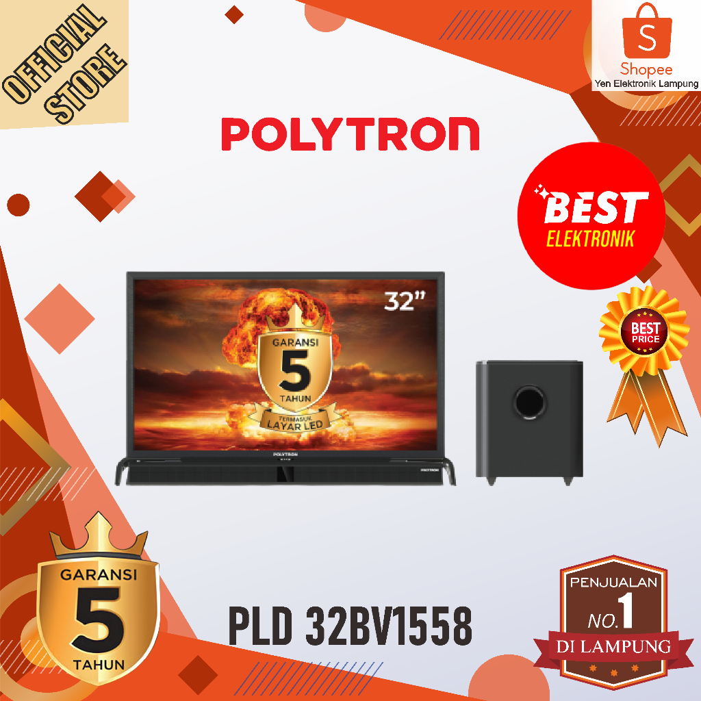 TV POLYTRON PLD 32BV1558 TV LED 32 INCH Cinemax Soundbar Cinemax Soundbar Digital Tv Garansi Resmi P