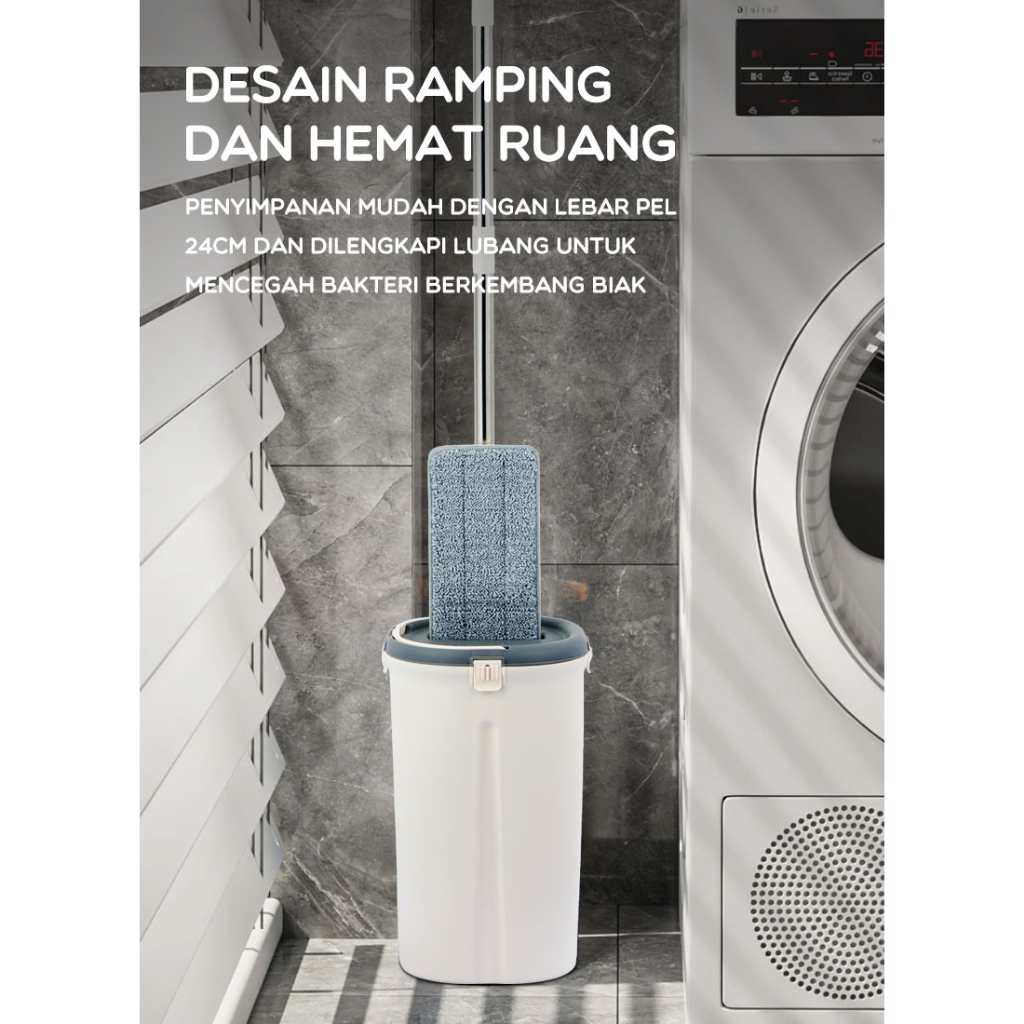 BONBOX Alat Pel Praktis Dengan Ember Pembersih 360 Derajat BCT211106