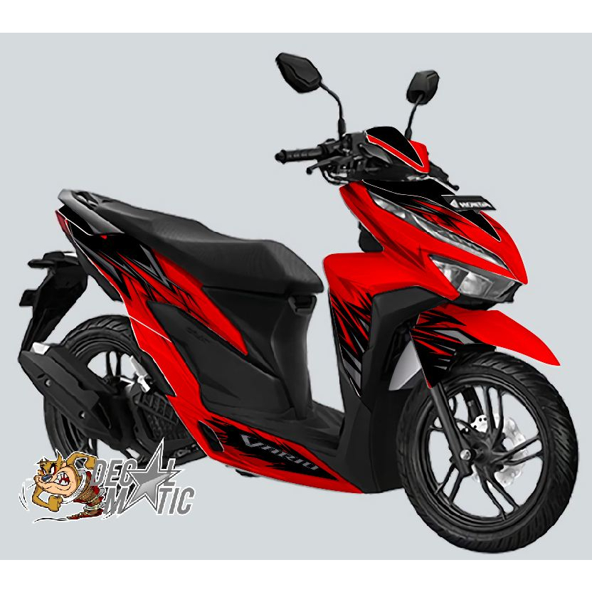 Decal Vario 150 Full Body  Sticker Body Full Vario 125 150 New Led  Grafis Simpel Merah Hitam