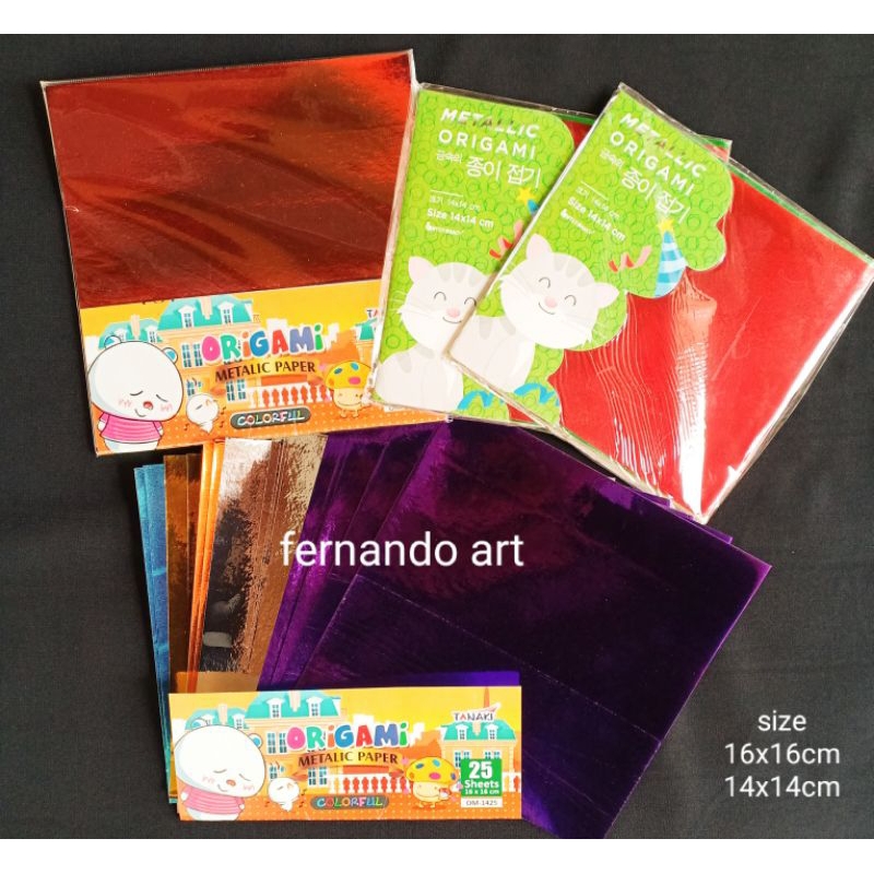 

Kertas Origami Metalic 16x16cm-14x14cm / Origami Metalic Paper 16x16-14x14cm