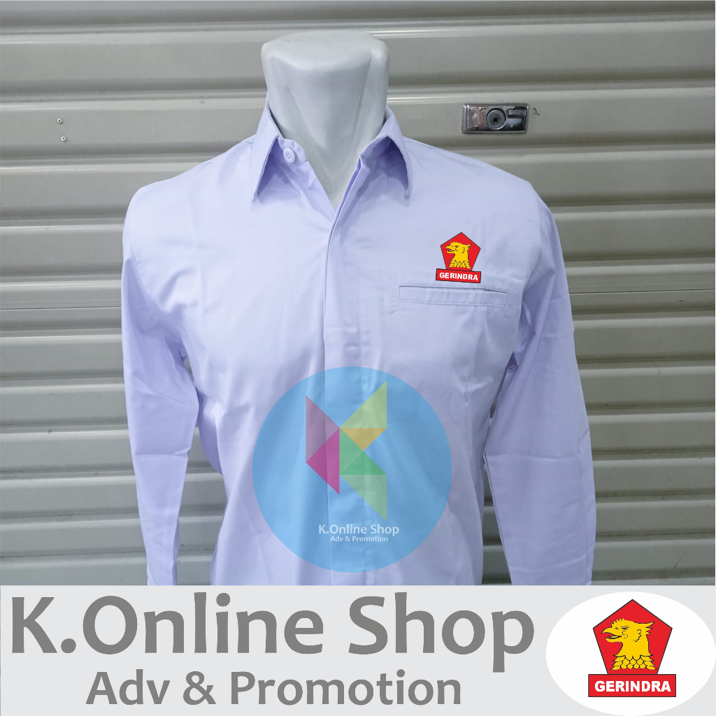 kemeja gerindra seragam gerindra baju gerindra lengan panjang