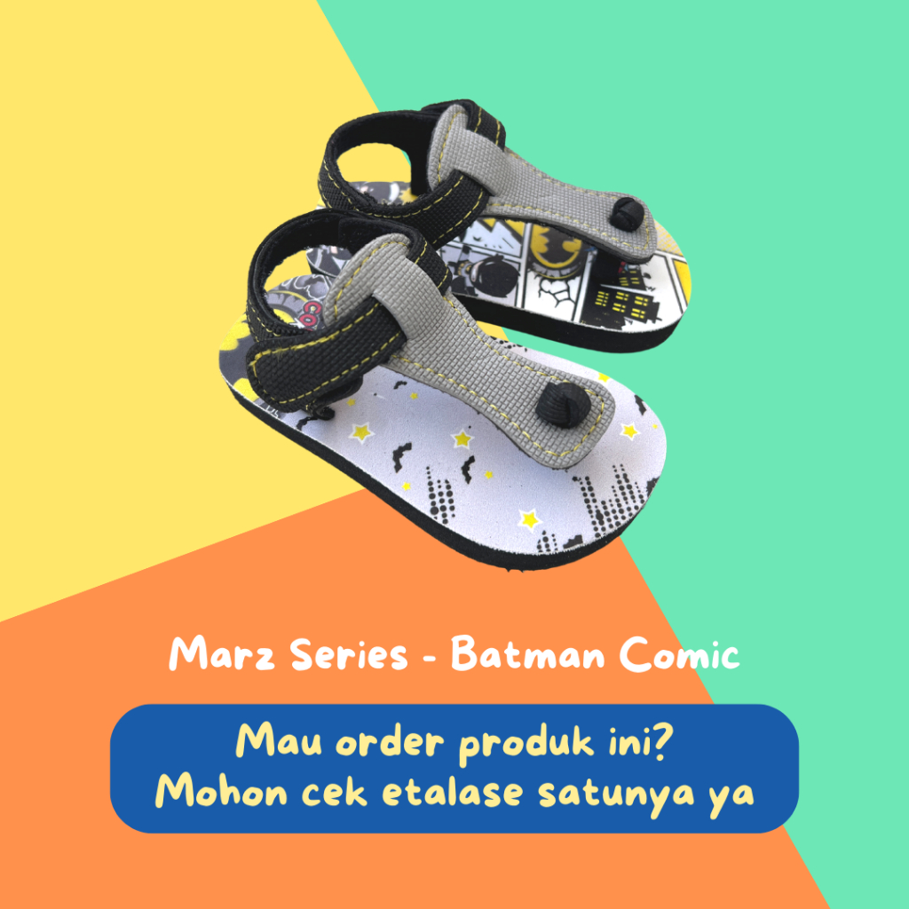 Sandal Jepit Anak Laki Laki Comickids Sendal Bayi 1 2 Tahun Flip Flop Balita Superhero Batman Comics