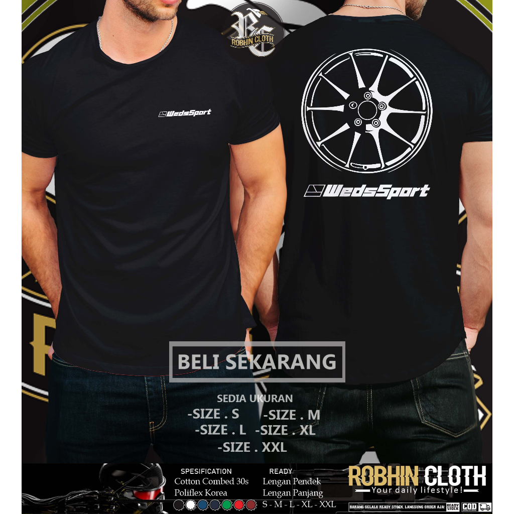 Kaos Velg Wedssport TC005 Baju Otomotif