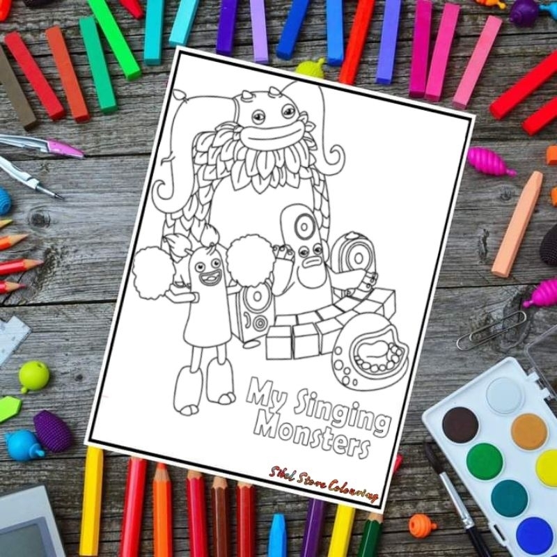 

Kertas Mewarnai Anak Tema My Singing Monsters / Kertas Gambar (10 Lembar Gambar)