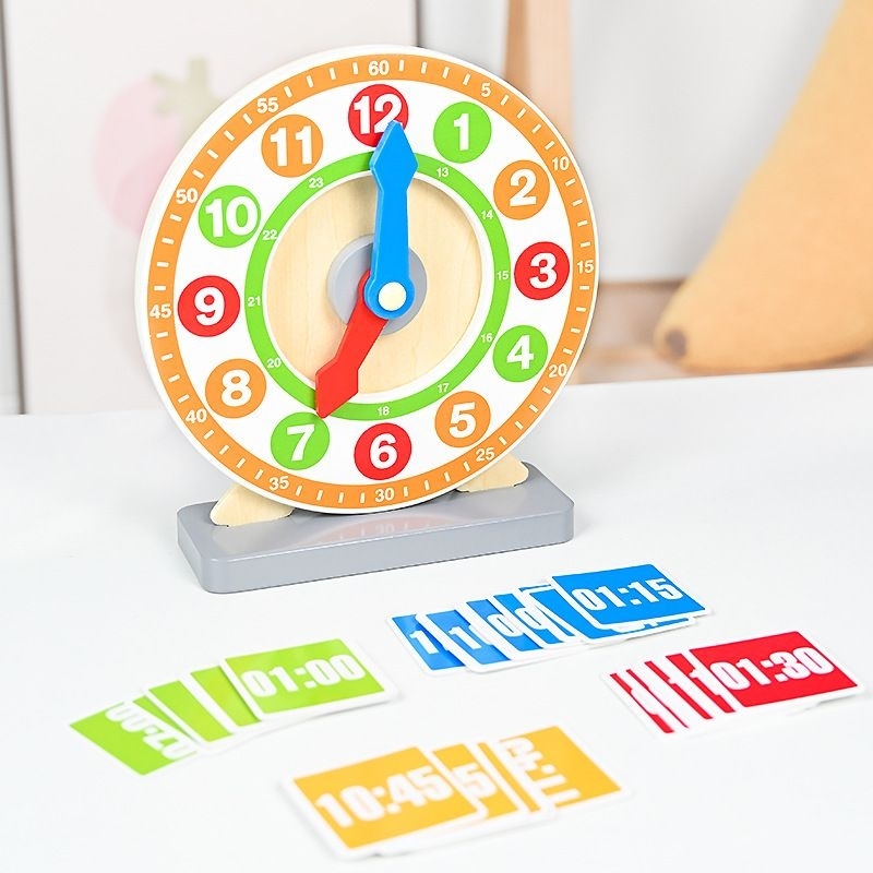 wooden clock toys / mainan edukasi anak mengenal jam