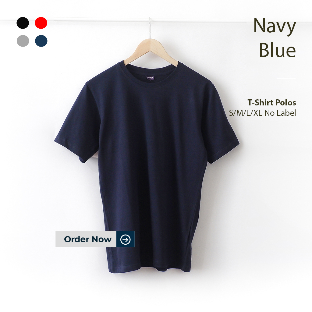 KAOS POLOS PRIA BIRU DONGKER NAVY BLUE TANGAN PENDEK UKURAN S-XL BAHAN COTTON COMBED 30S ORGINAL