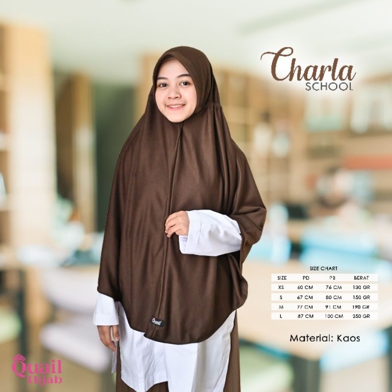 Jilbab Anak Kerudung Sekolah CHARLA SCHOOL Original Quail Hijab