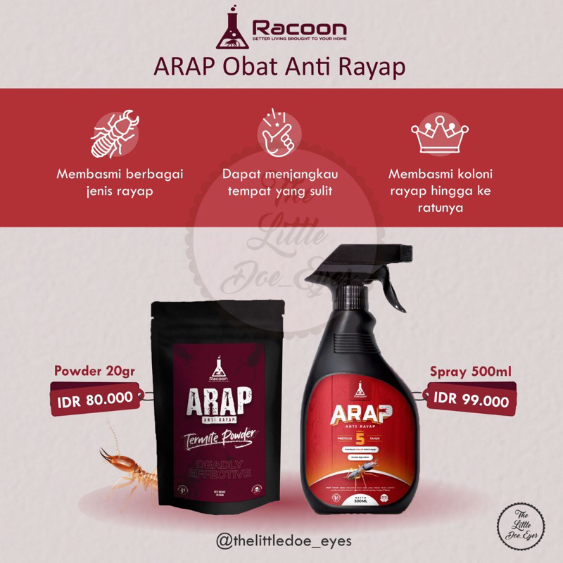 Racoon ARAP Obat Anti Rayap Spray / Powder