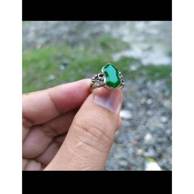 cincin terompah akhwat batu hijau / cincin terompah nabi